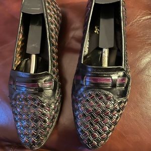 Beautiful Burgundy and Black Basket Weave Design Loafer by Giorgio Brutini.